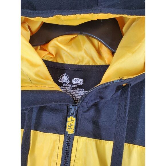 Disney Star Wars Hoodie Jacket Men L Black Yellow Multi Camo Graphic Lightweight - Picture 8 of 13